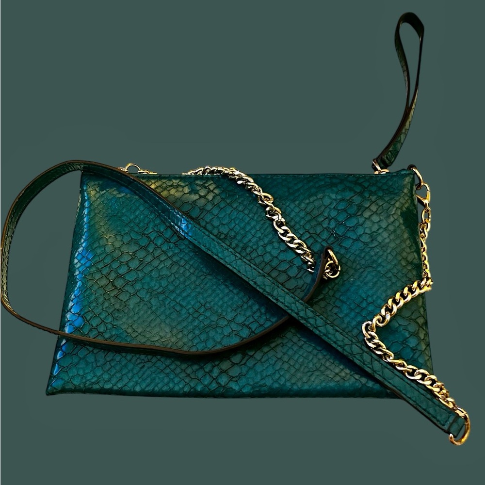 Guess Moon Light Small Python Wristlet Clutch Cro… - image 6